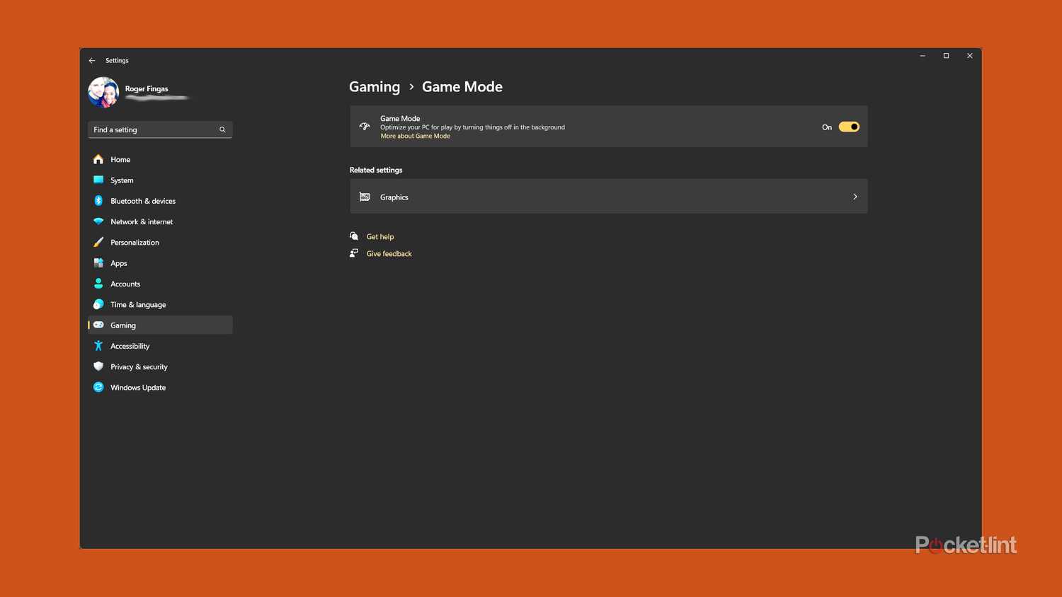 The Game Mode menu in Windows 11 settings.