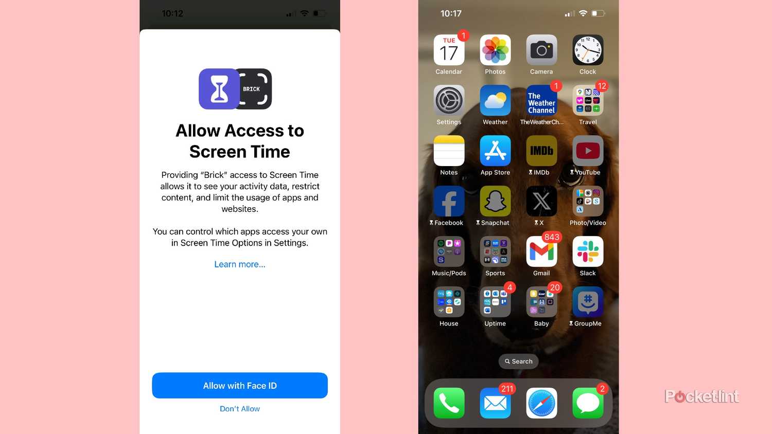 The Brick allowing for Screen Time access