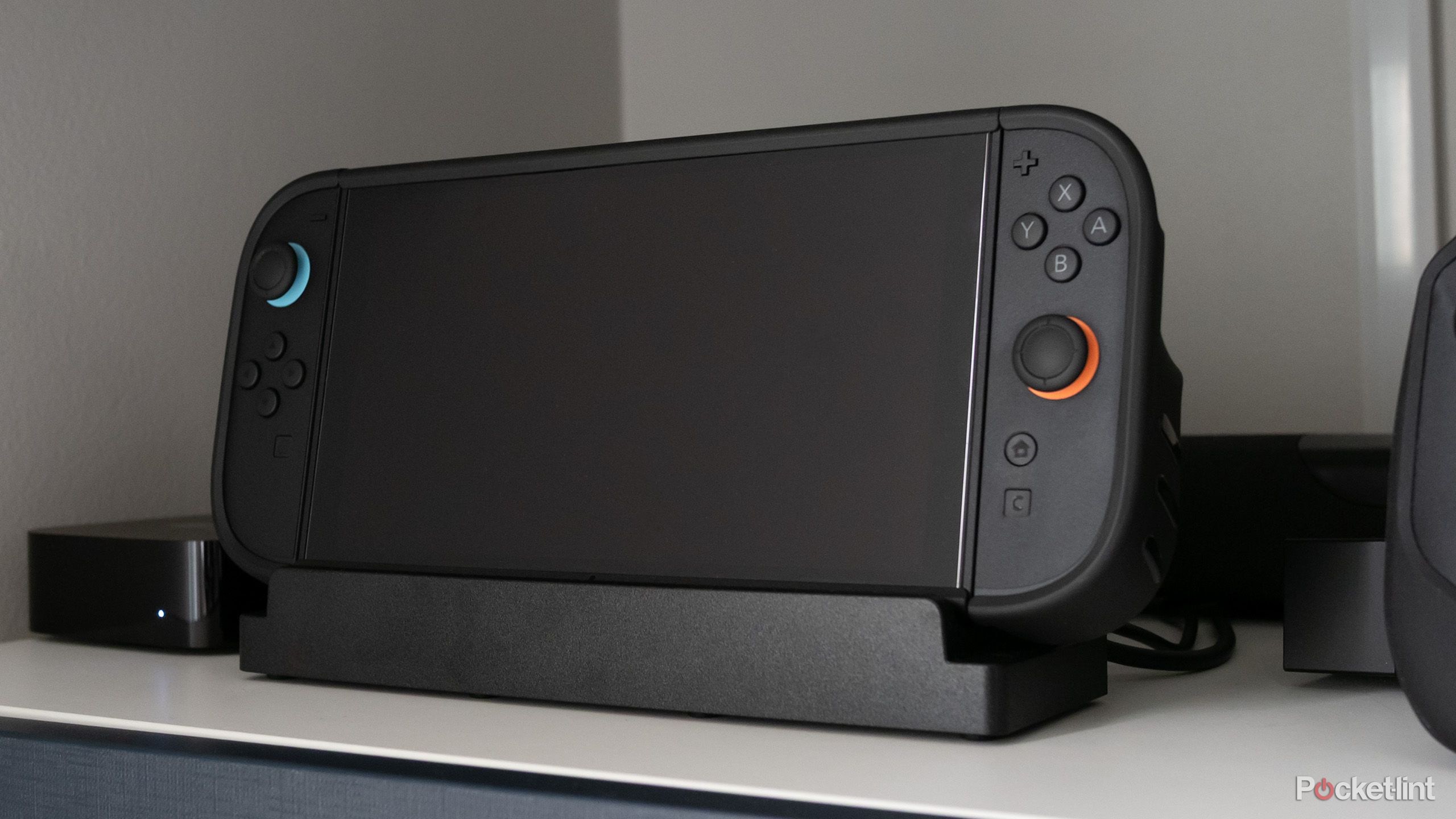 dbrand's Killswitch case on a docked Switch 2.