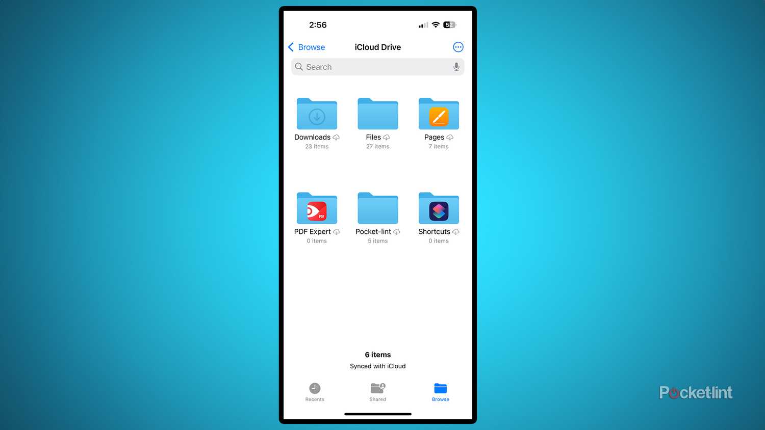 The Files app on iOS.