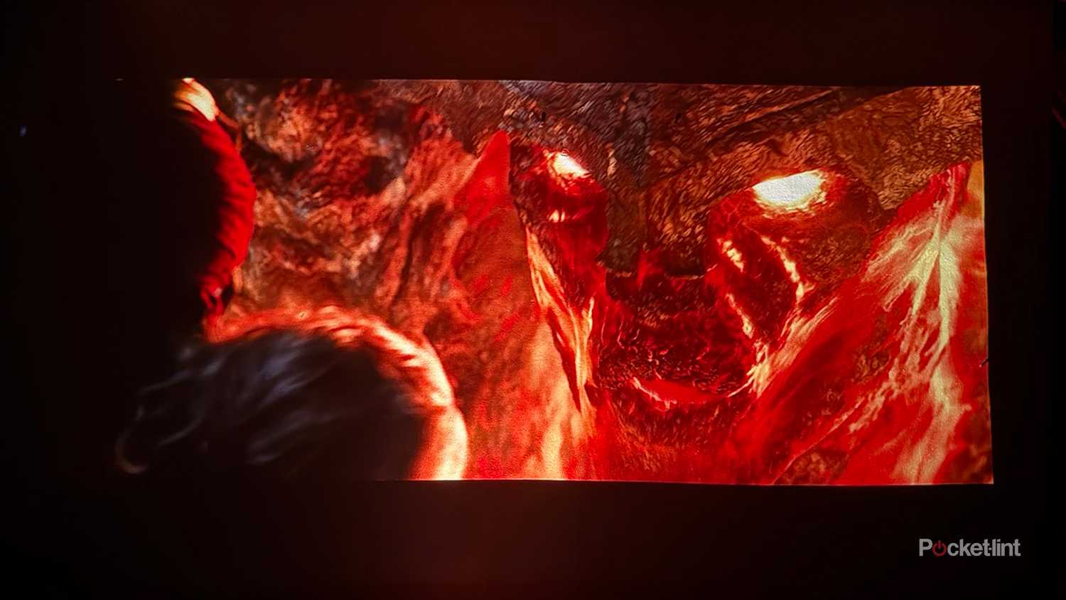 Scene from Thor:Ragnarok on Samsung Premiere 5 Projector