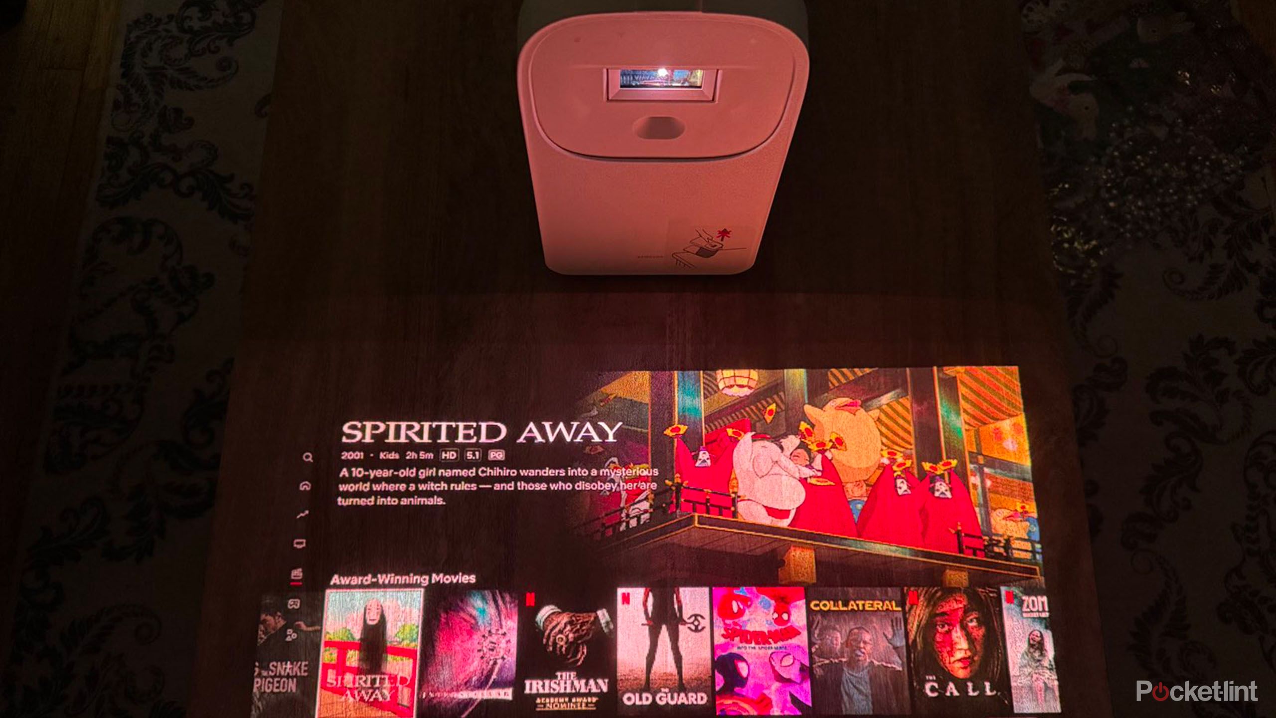 Samsung Premiere 5 Projector casting Netflix. 