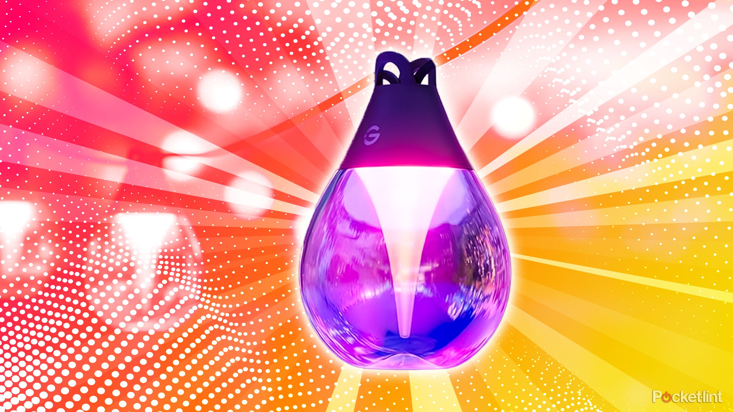 A purple light bulb.