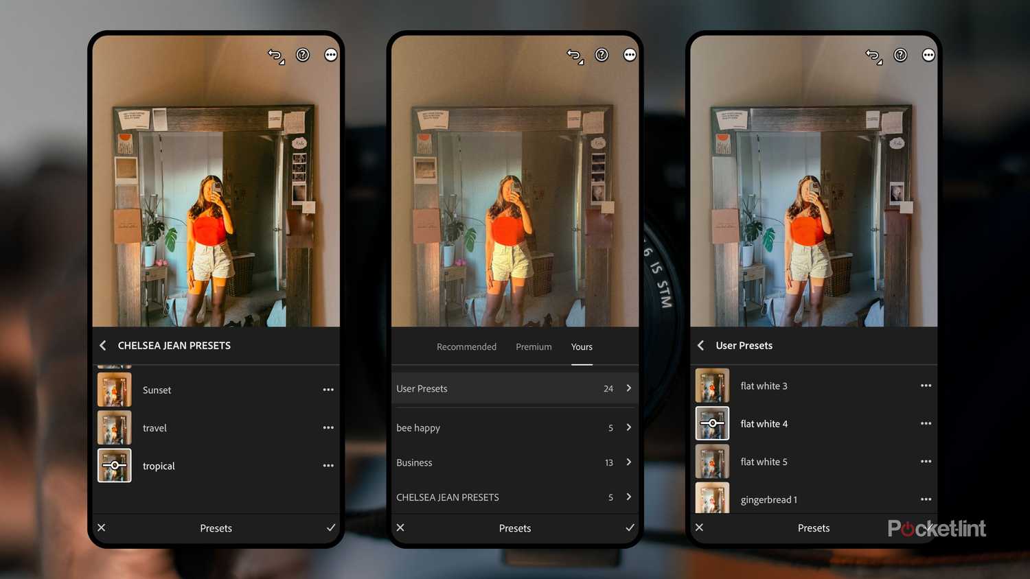 Editing using presets on Lightroom. 