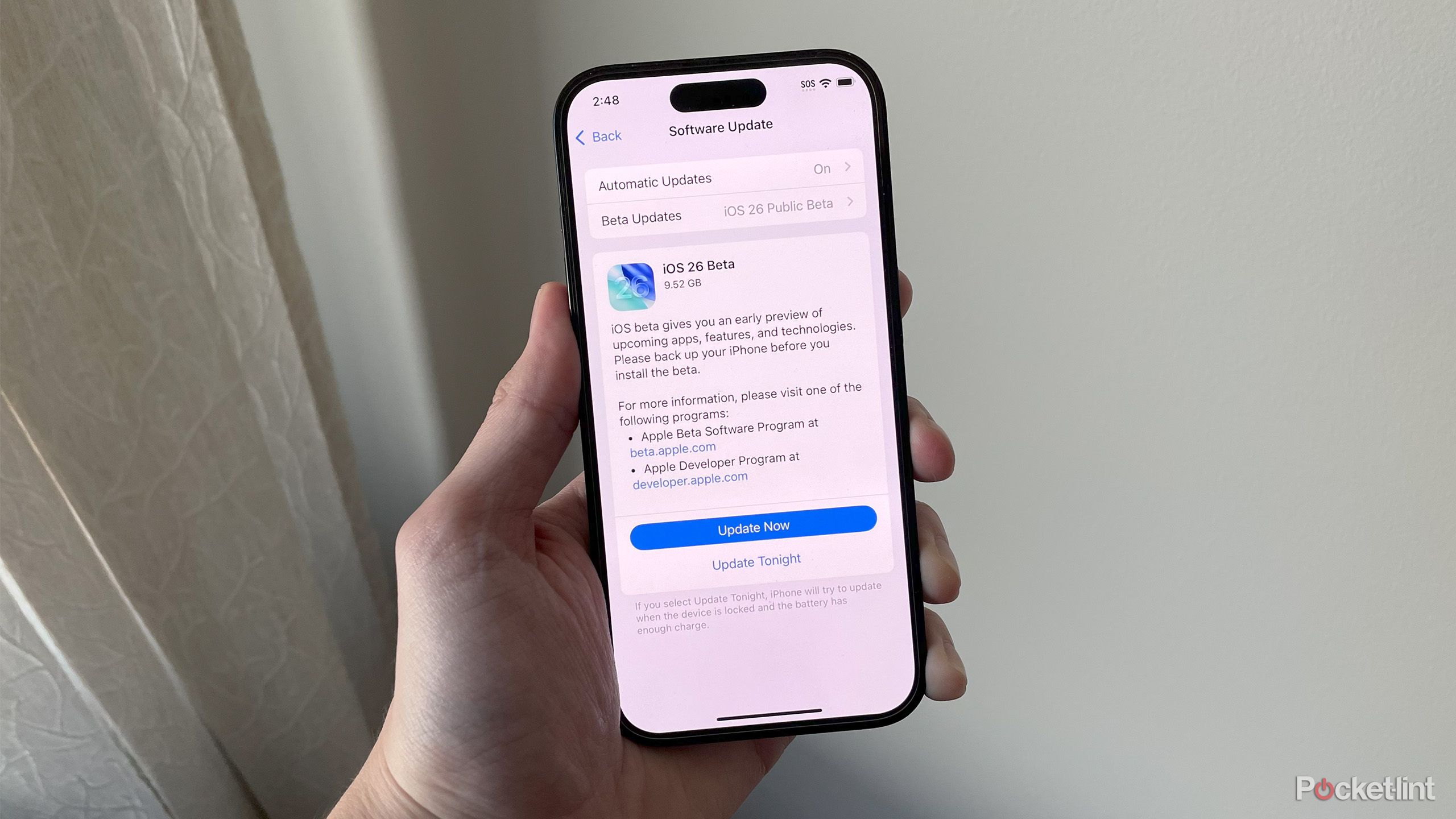 iOS 26 beta install.