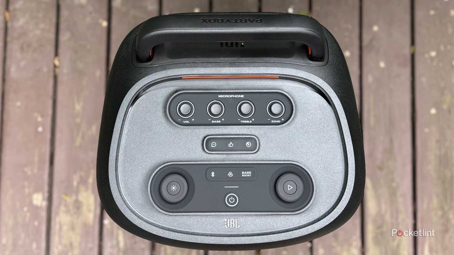Overhead view of controls of JBL PartyBox 520