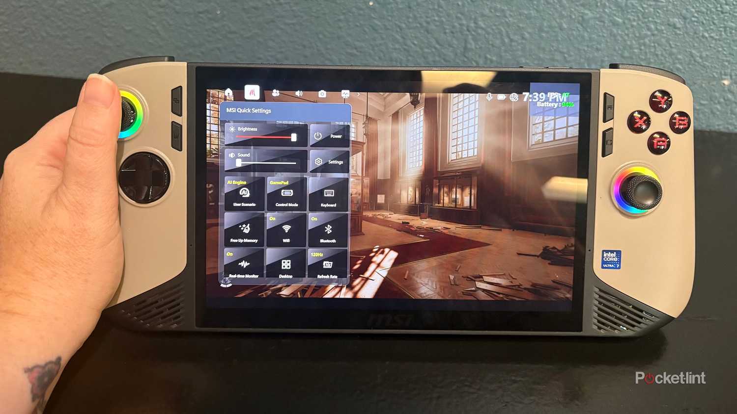 MSI Claw 8 AI+ in hand 