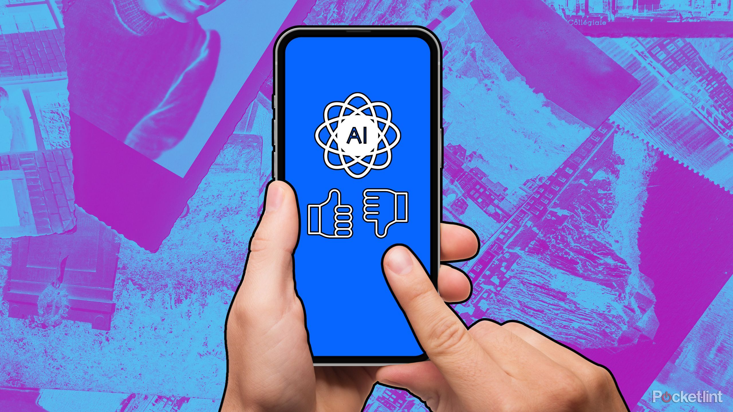 A rendering of yes or no on AI. 