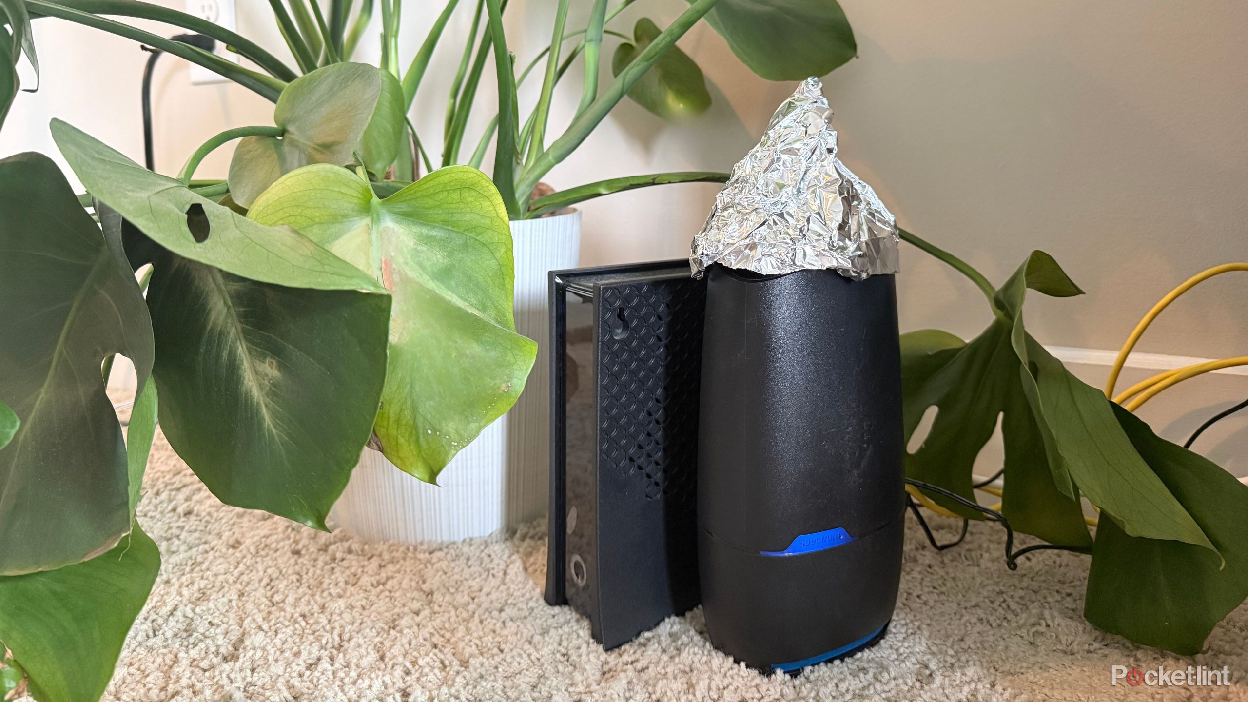 A router wearing a tin foil hat.