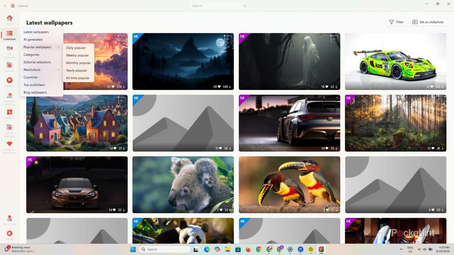 Backiee Wallpaper app.