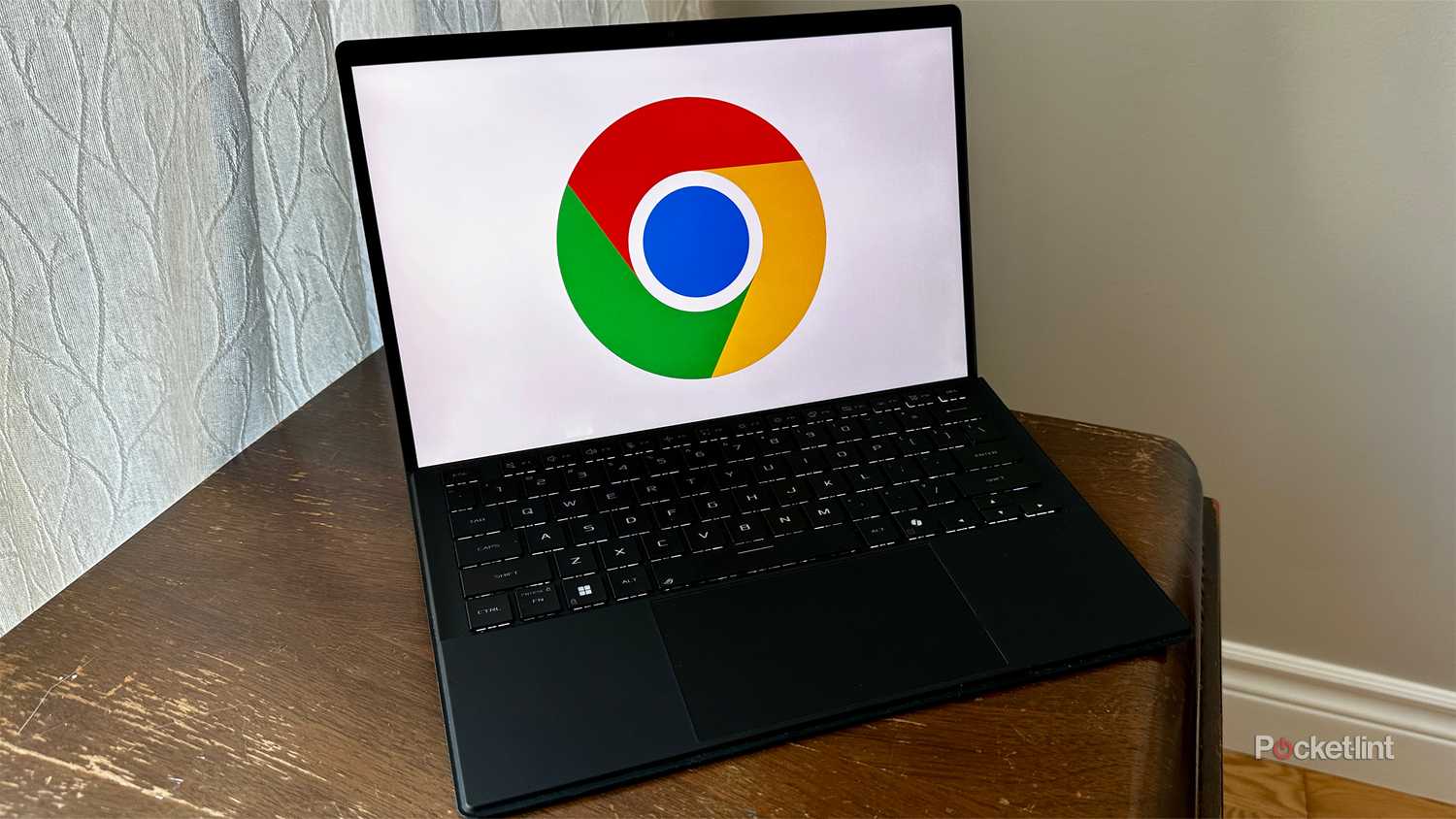 Chrome icon on laptop.