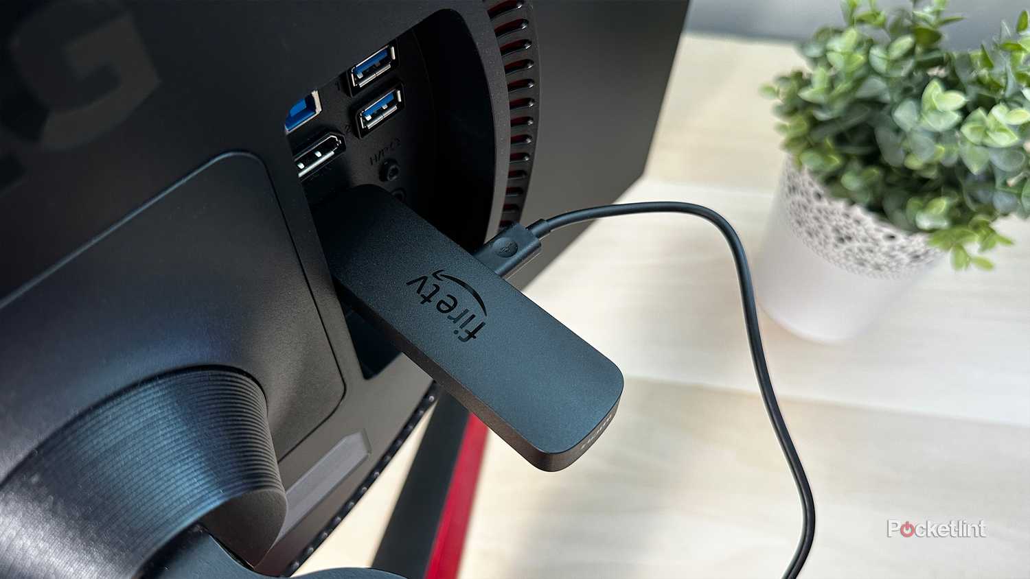 Fire TV stick in monitor.