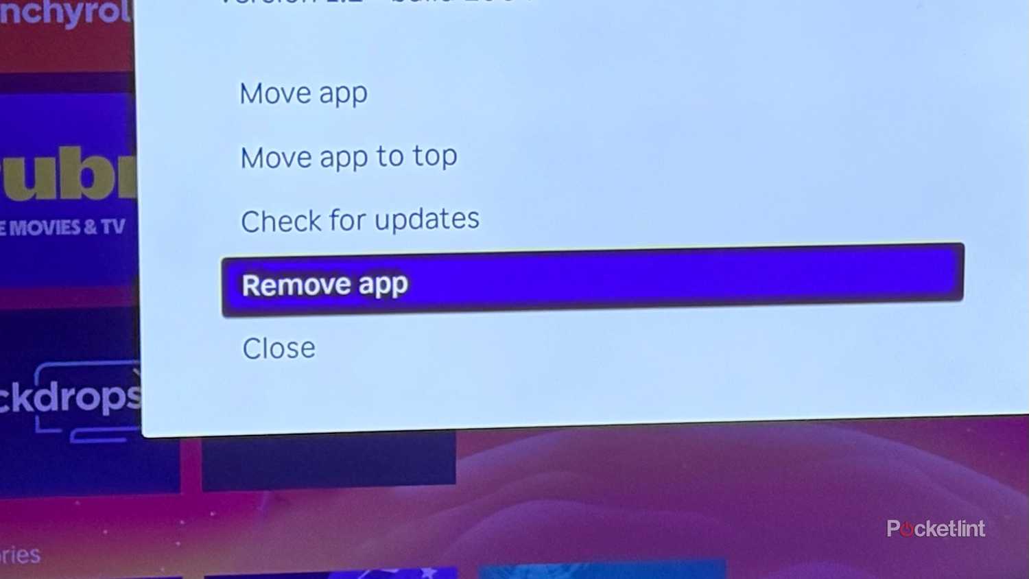 Remove app roku