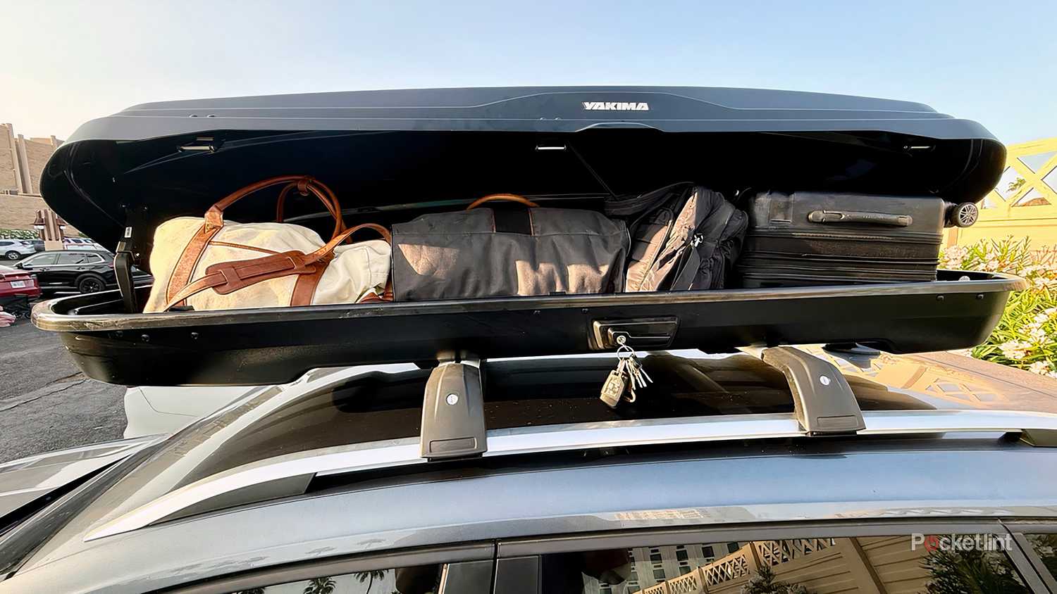 A still photo of an open Yakima SkyBox NX Skinny