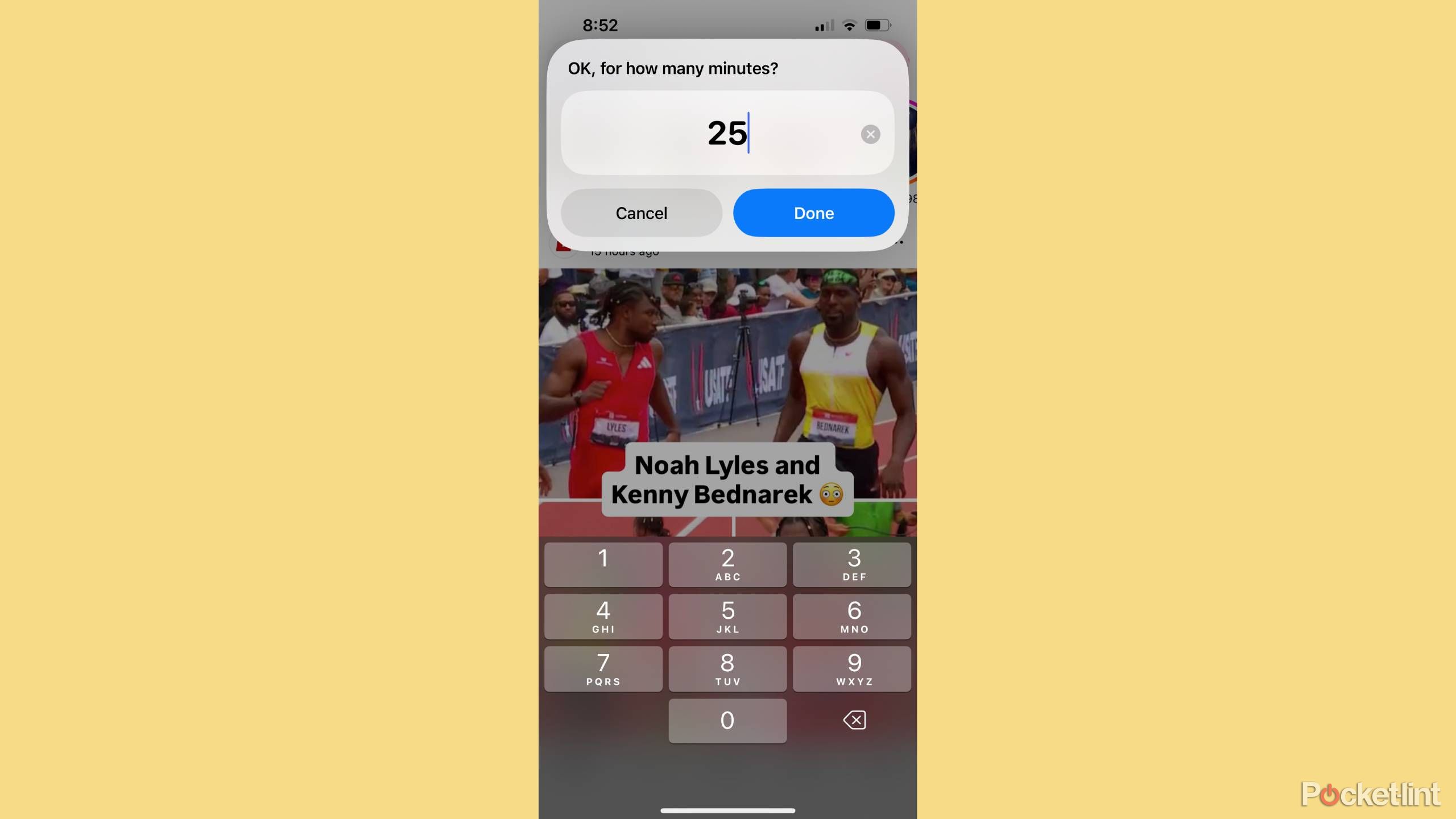 Having a timer come up when you open Instagram on iPhone