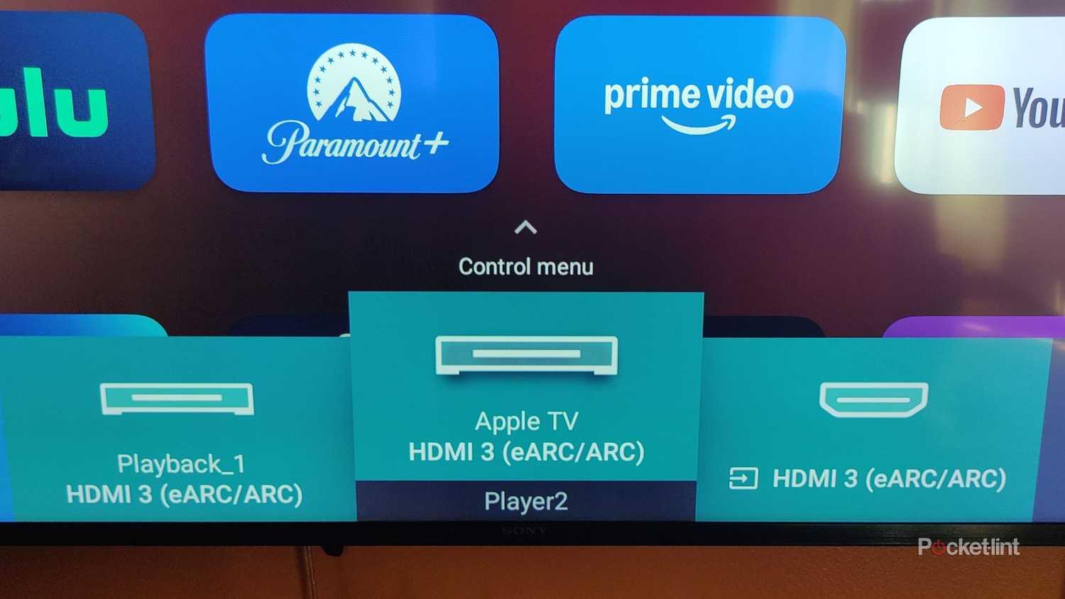 HDMI input selection on a TV.