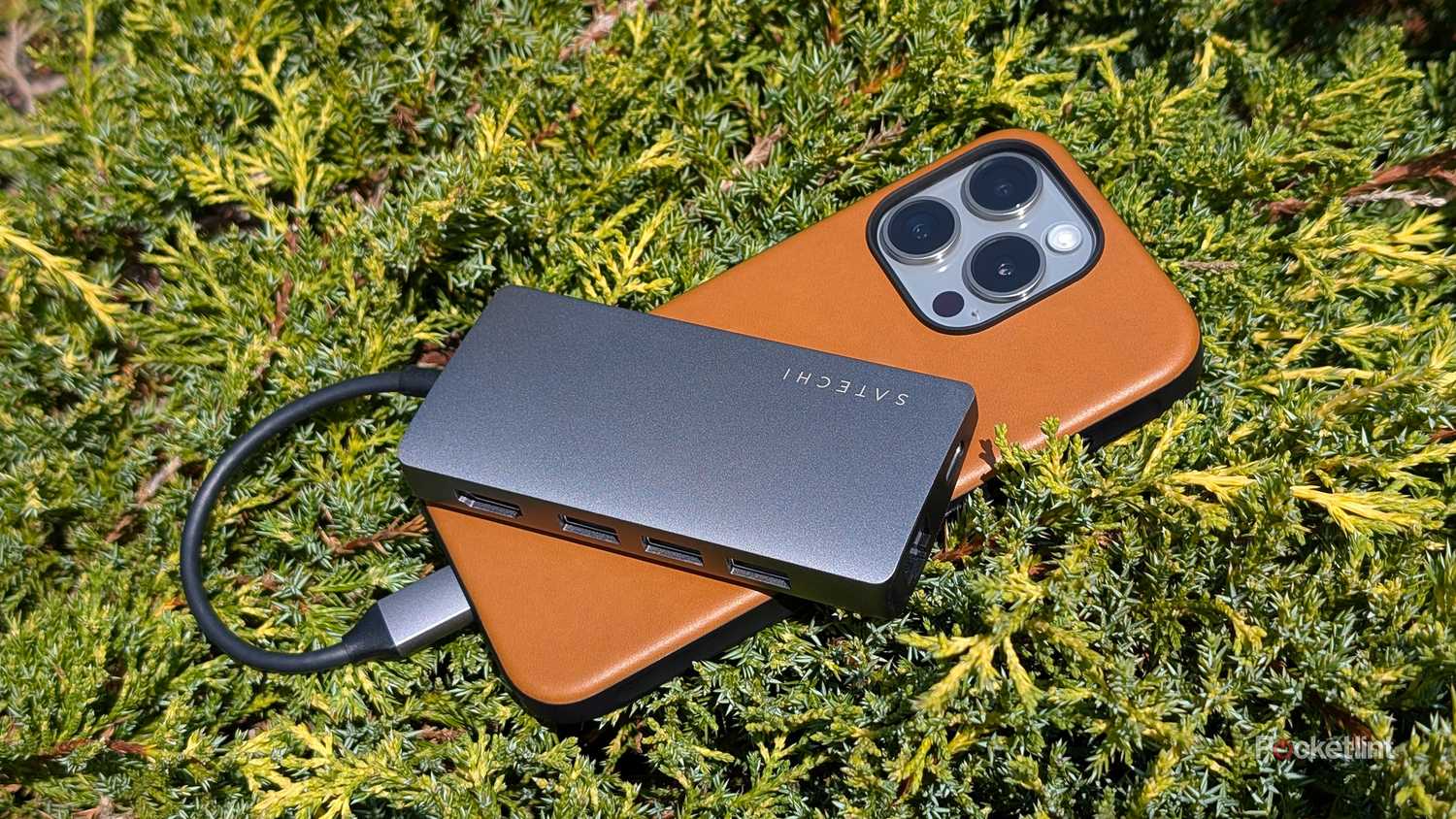 A USB-C hub and the iPhone 15 Pro