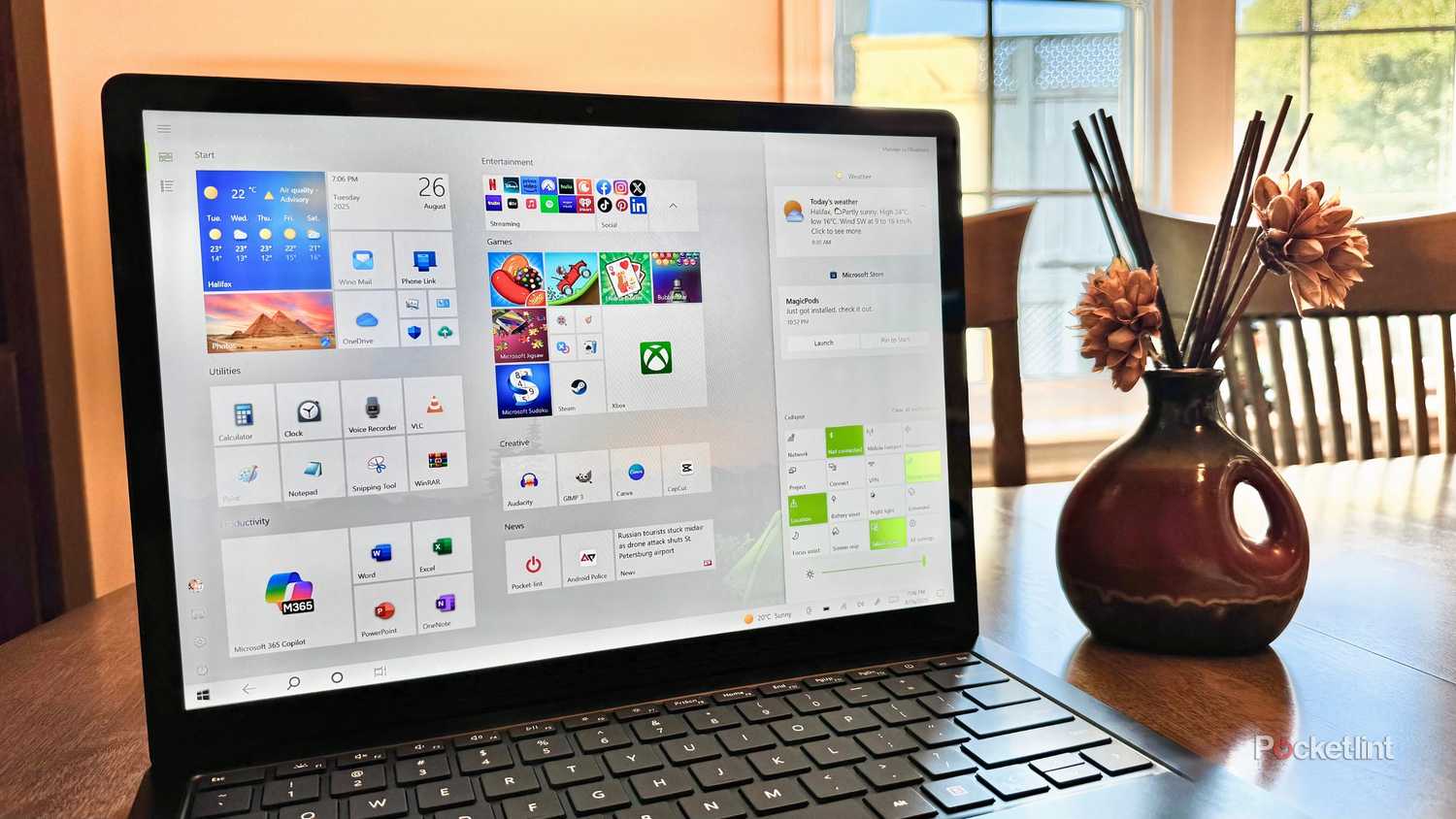 A laptop running Windows 10.