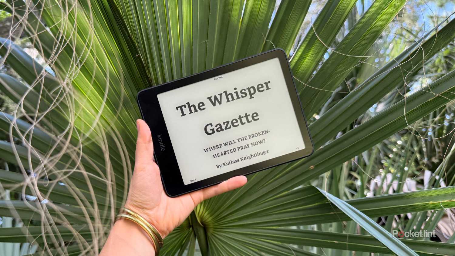 Kindle in landscape mode.
