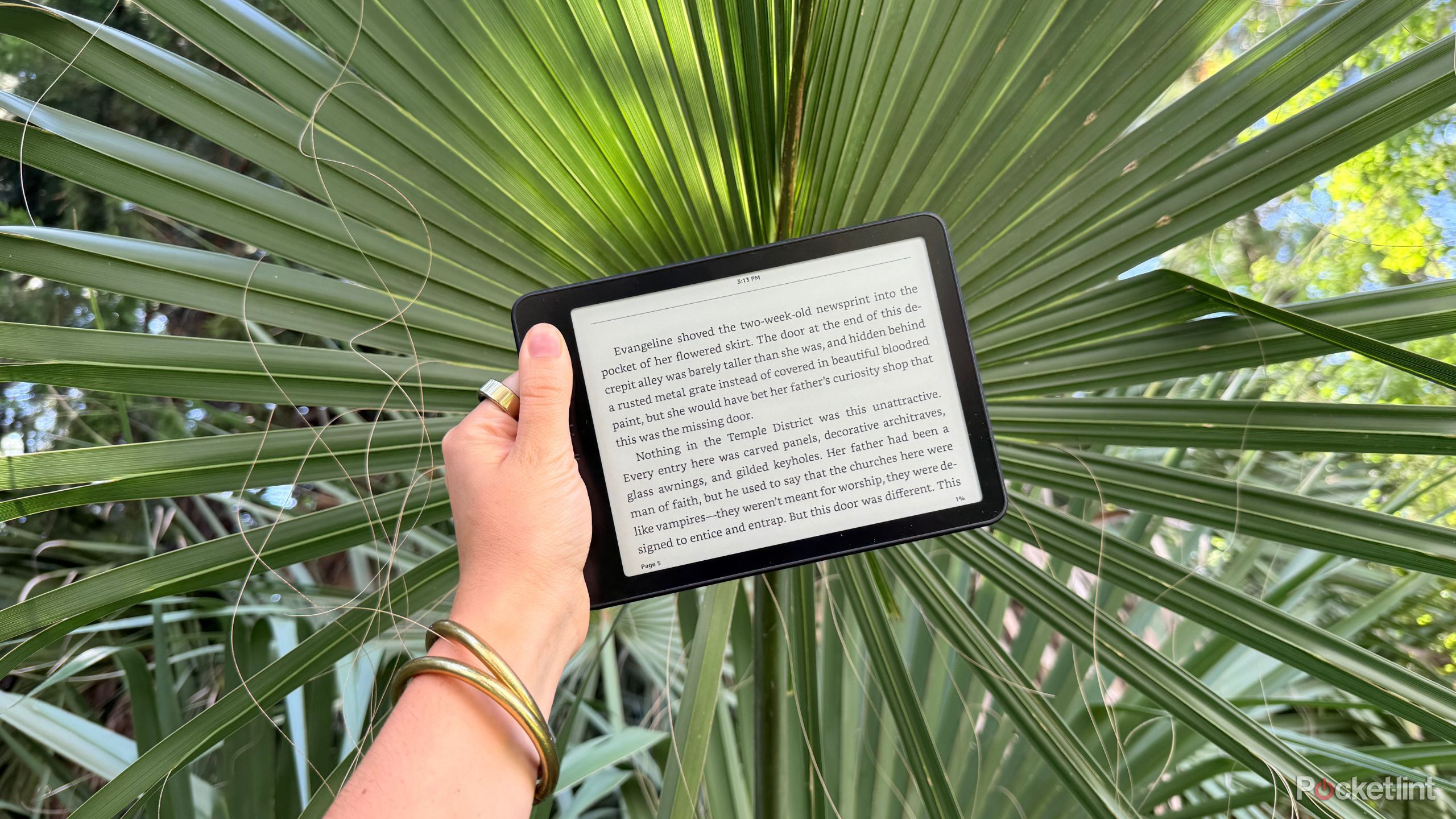 Kindle in Landscape mode. 