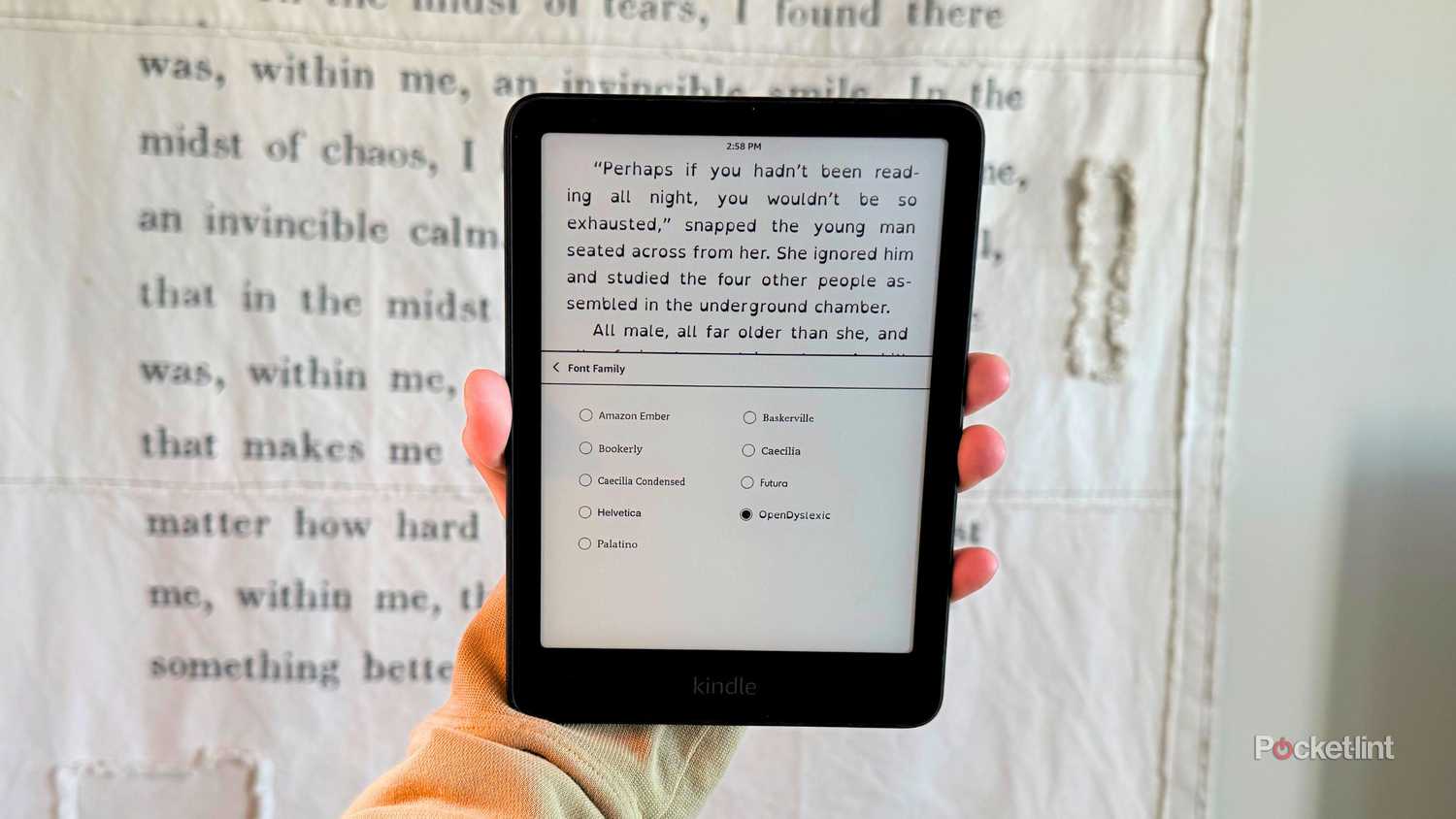 OpenDyslexic font on a Kindle. 