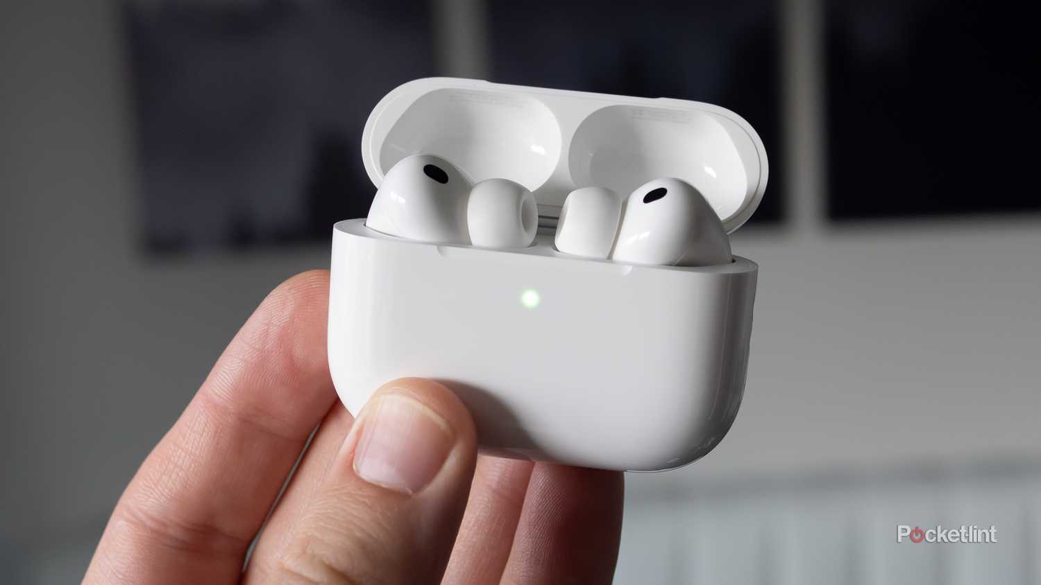 AirPods Pro 3 in their case.