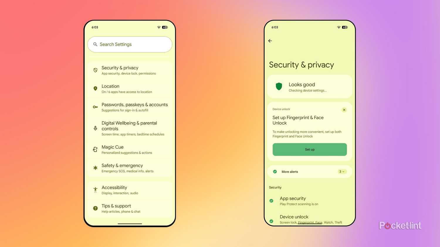Android biometric authentication enrollment screenshots