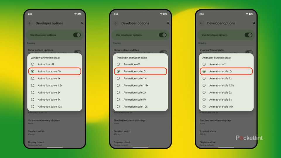 Android Developer options screenshots 3
