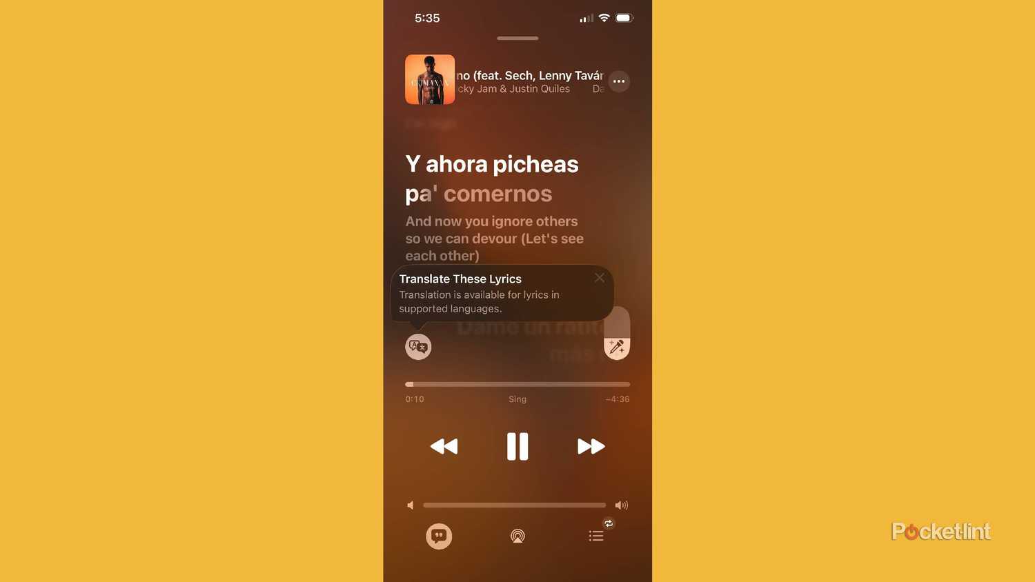apple music ios 26 lyric translation