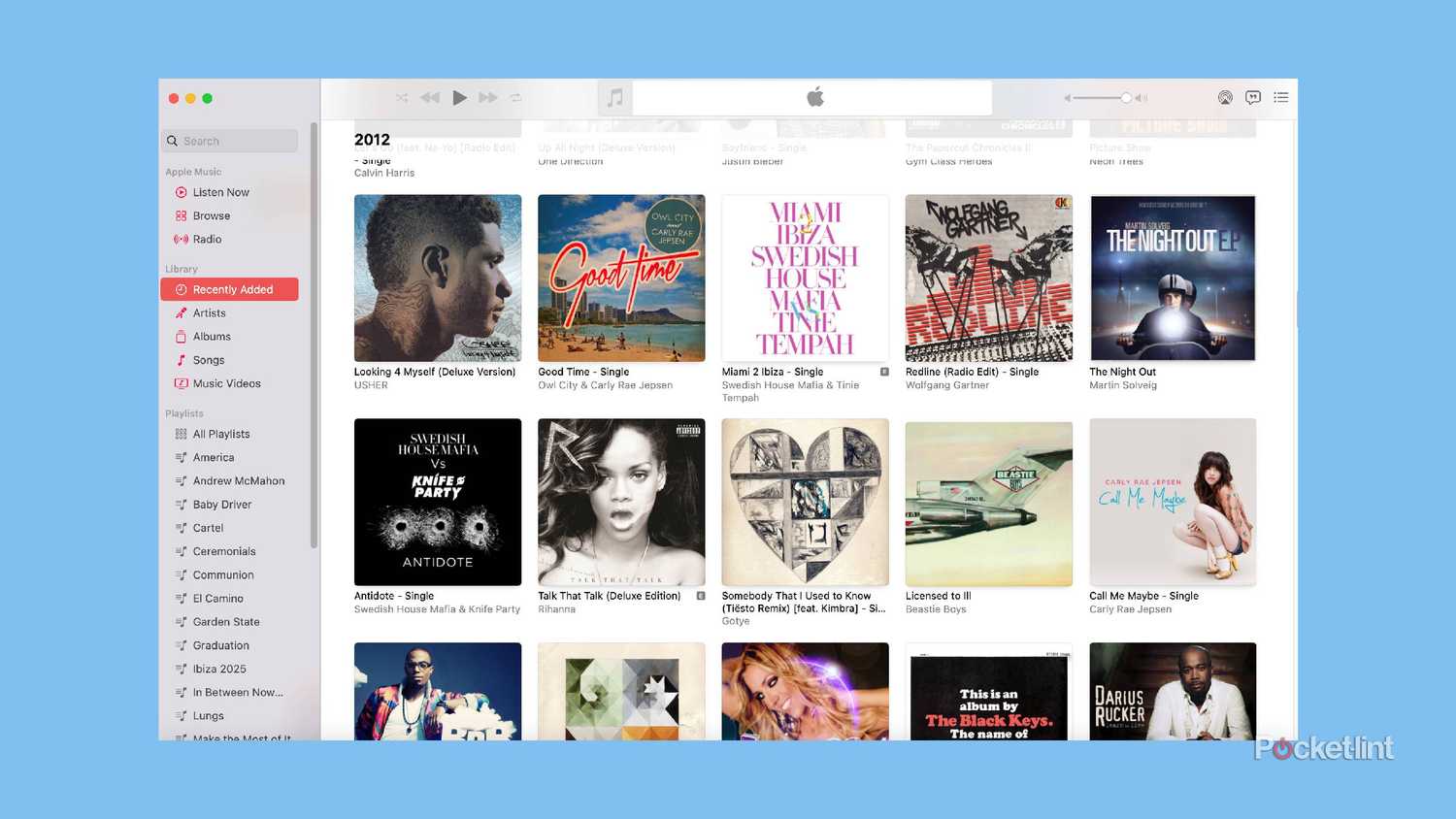 apple music categorized by year
