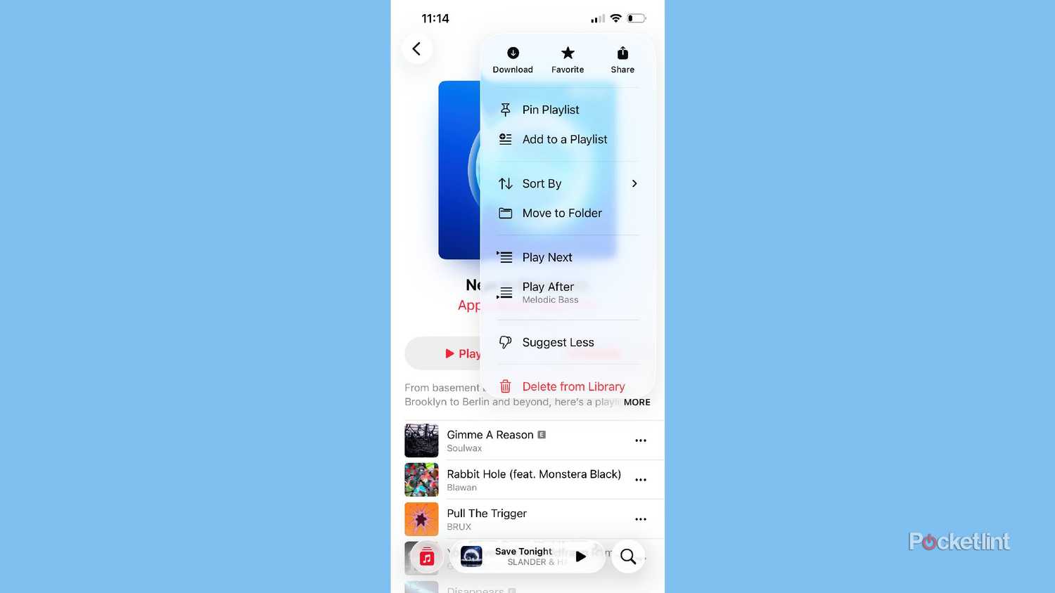 apple music pin playlist