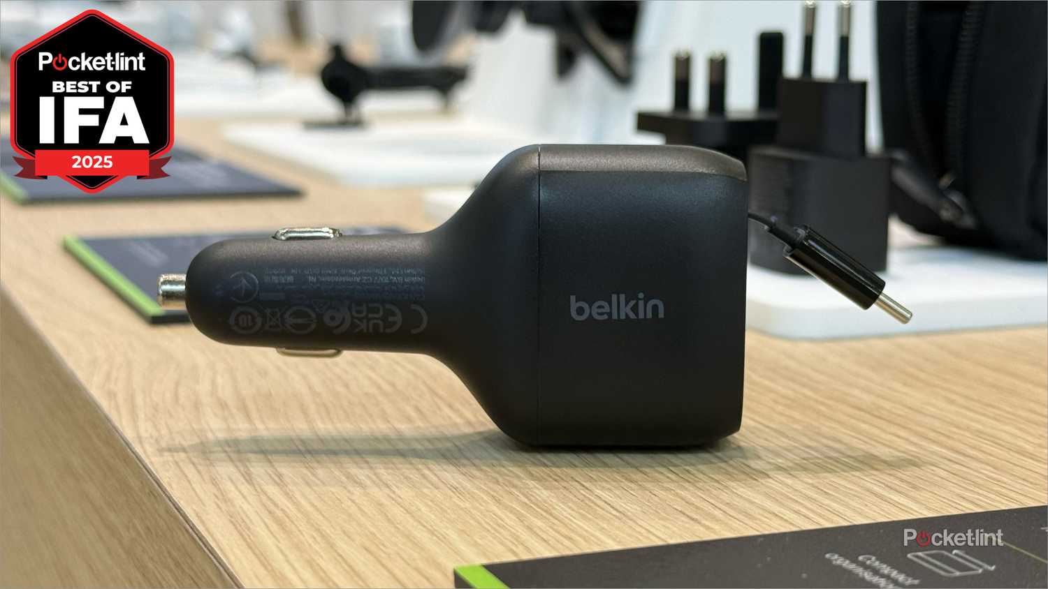Belkin BoostCharge retractable car charger with IFA Award badge