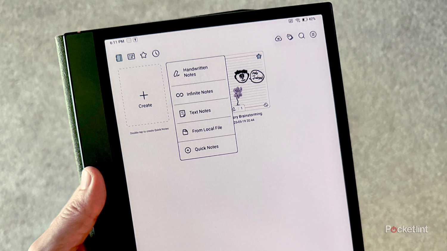 Creating a notebook on a Boox Note Air4 C.