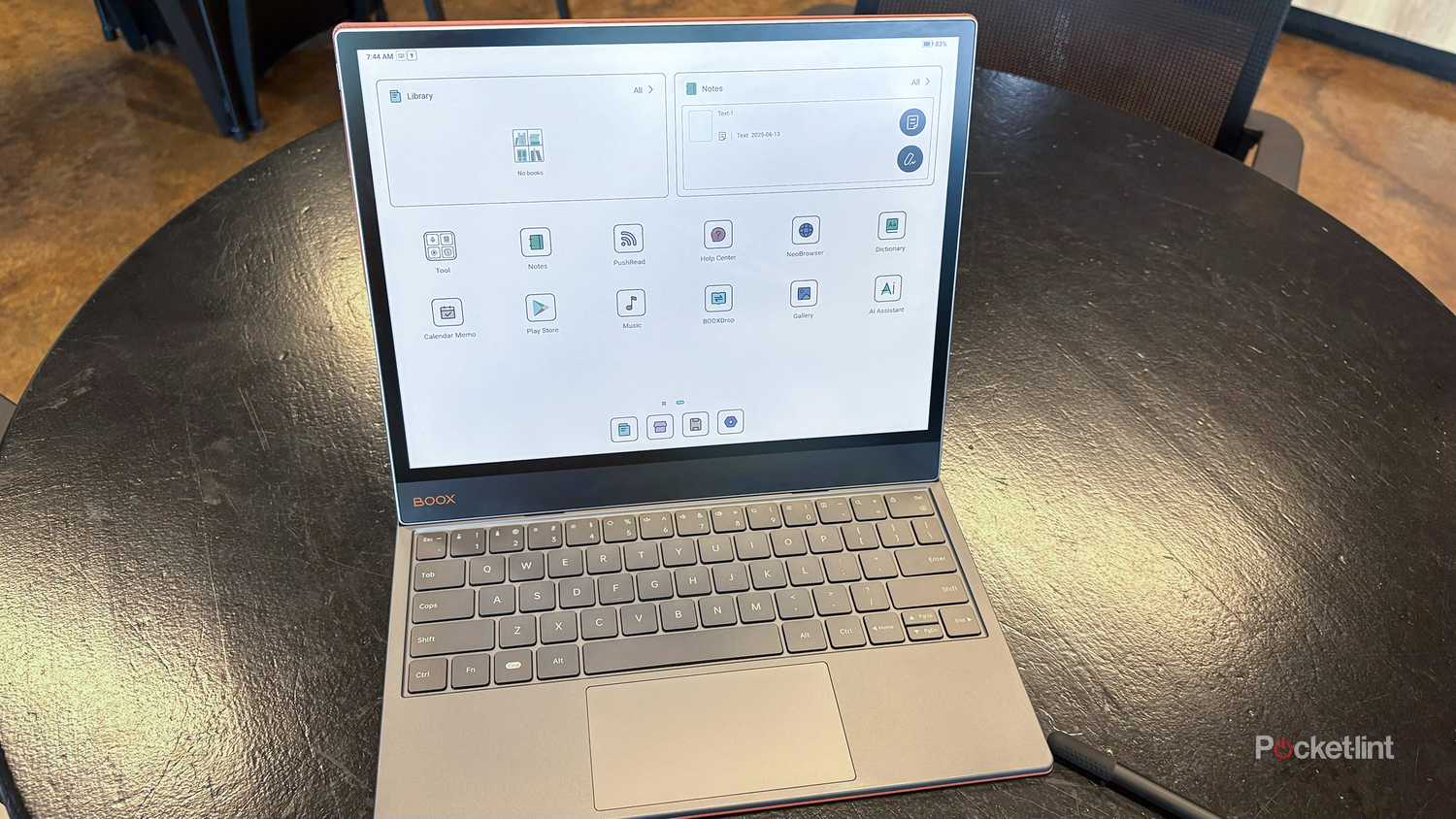 The Boox Tab X C sitting on a table