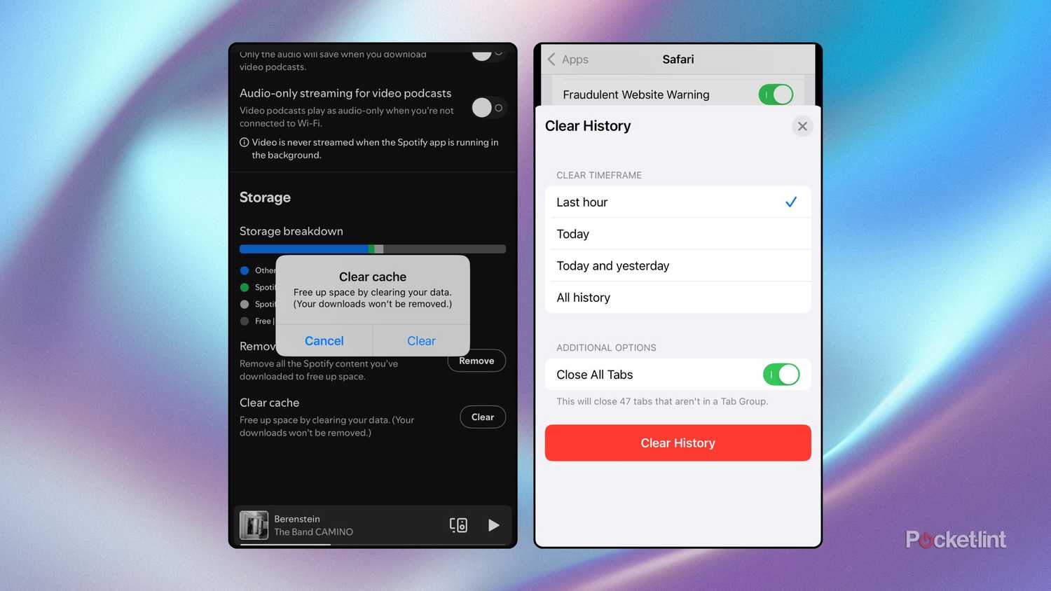 Clearing caches on Spotify and Safari. 