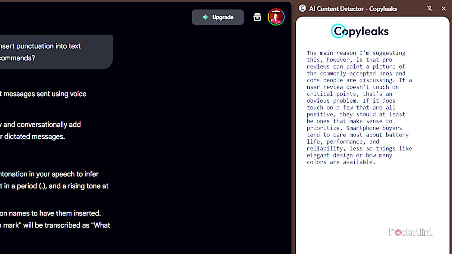 L'extension Chrome Copyleaks sur un onglet pour Google Gemini.