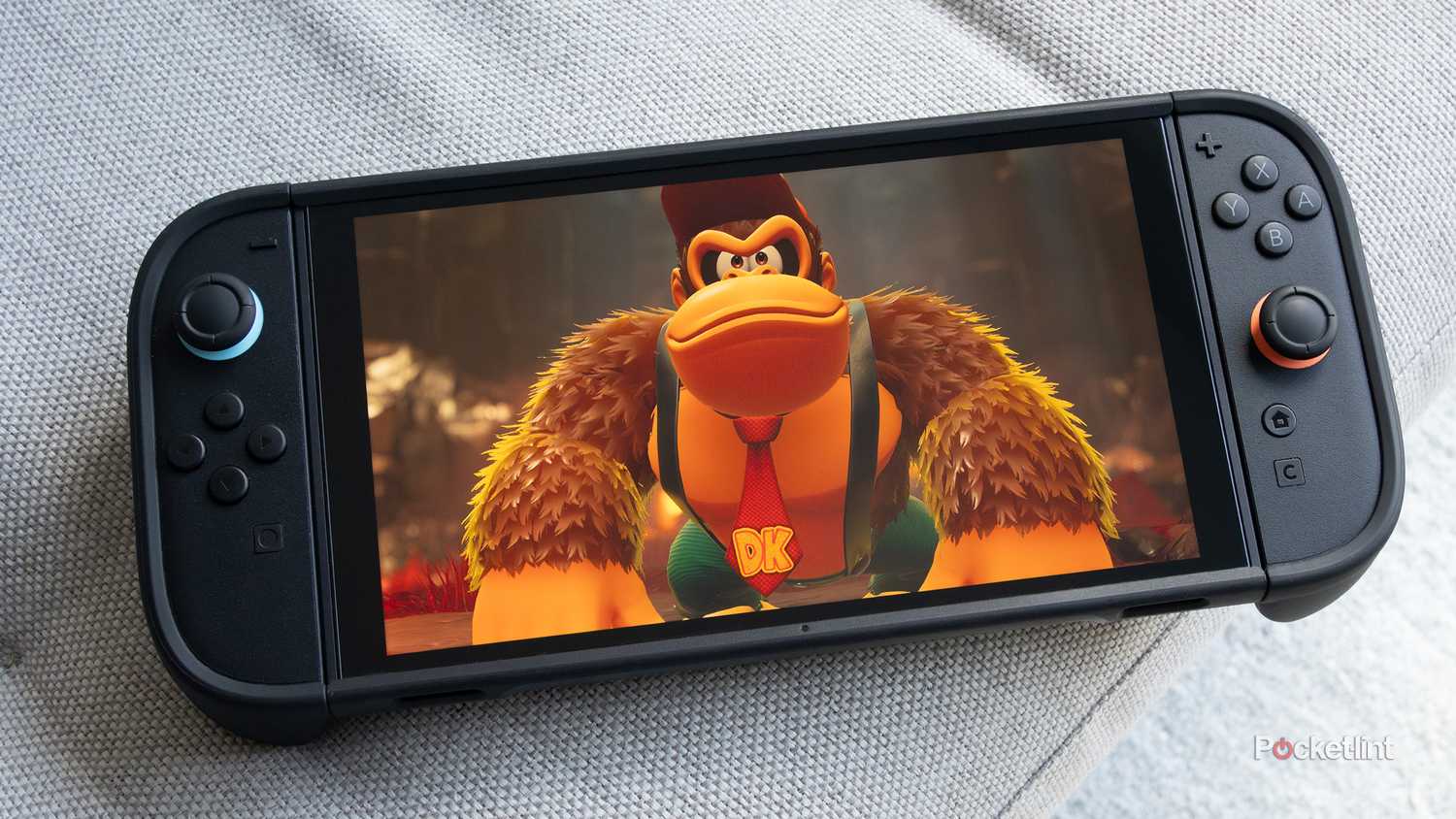 The Nintendo Switch 2 in a dbrand Killswitch case.