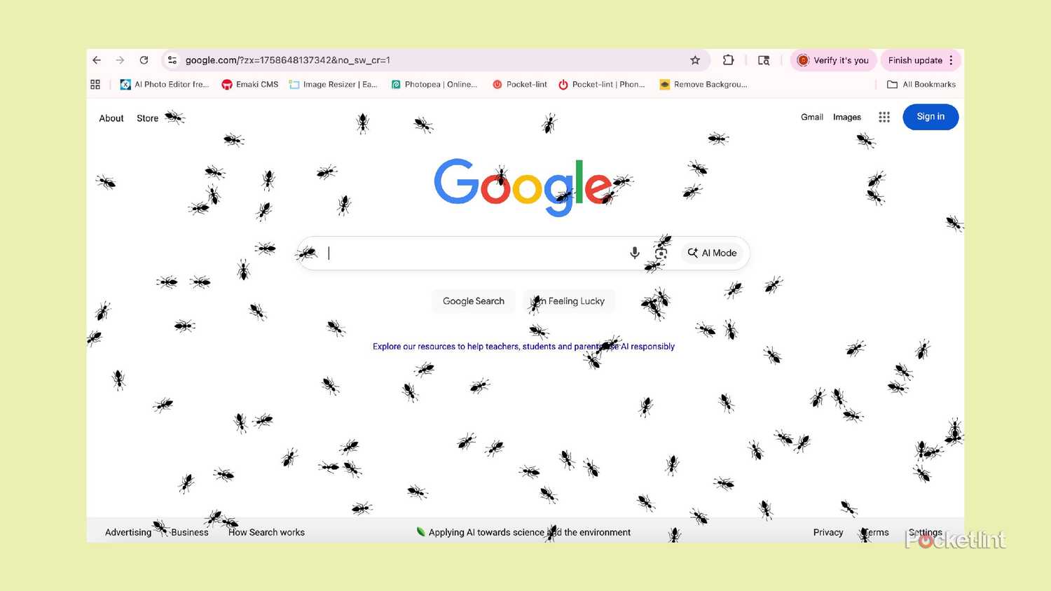 AntsOnScreen Chrome extension