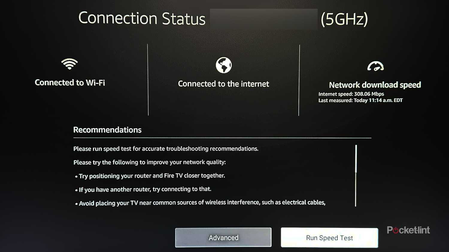 Speed test on Fire TV Stick.