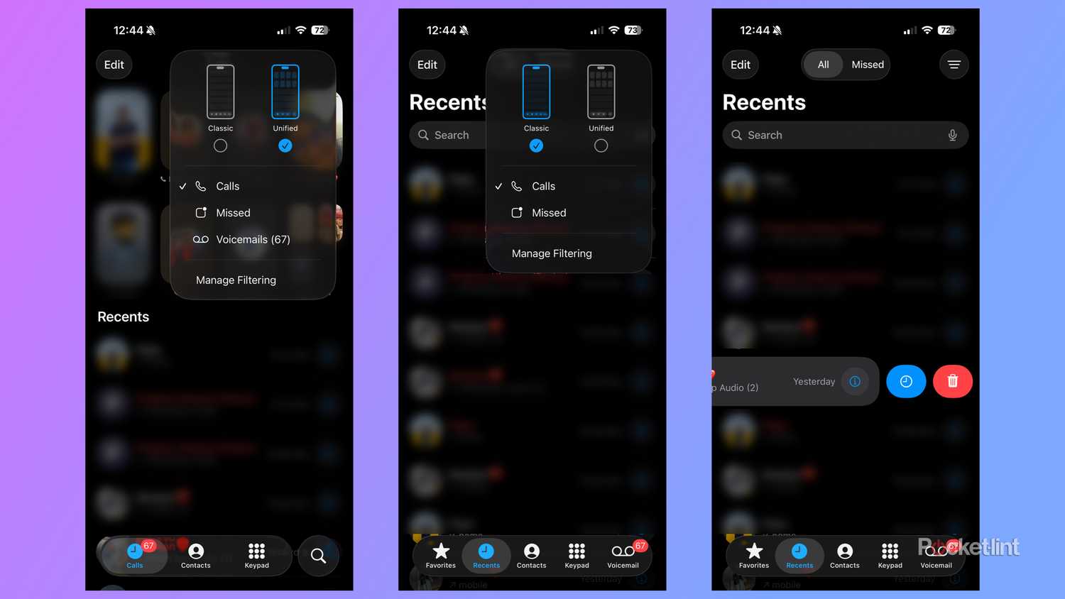 Phone app in iOS 26