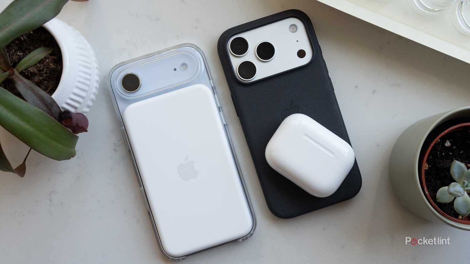 The iPhone Air beside the iPhone 17 Pro 