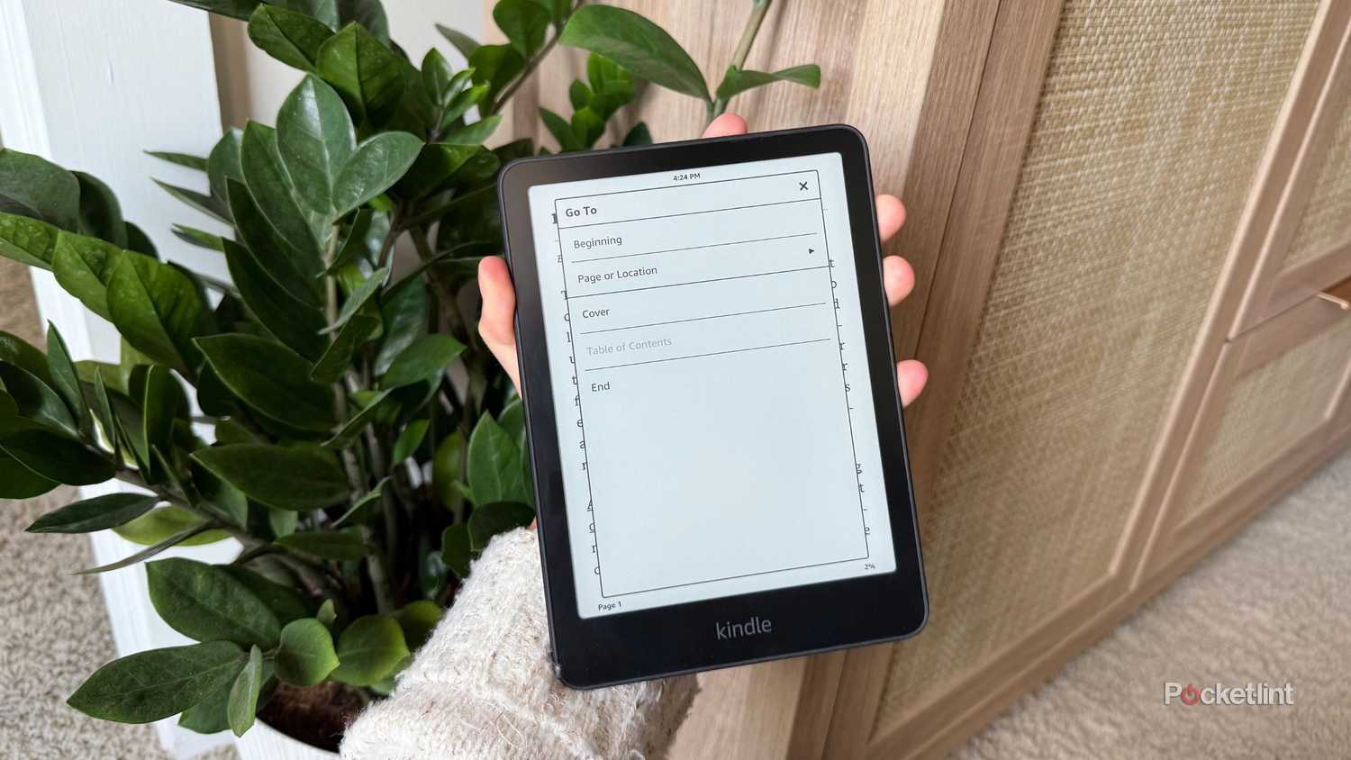 A Kindle with Go To open. 