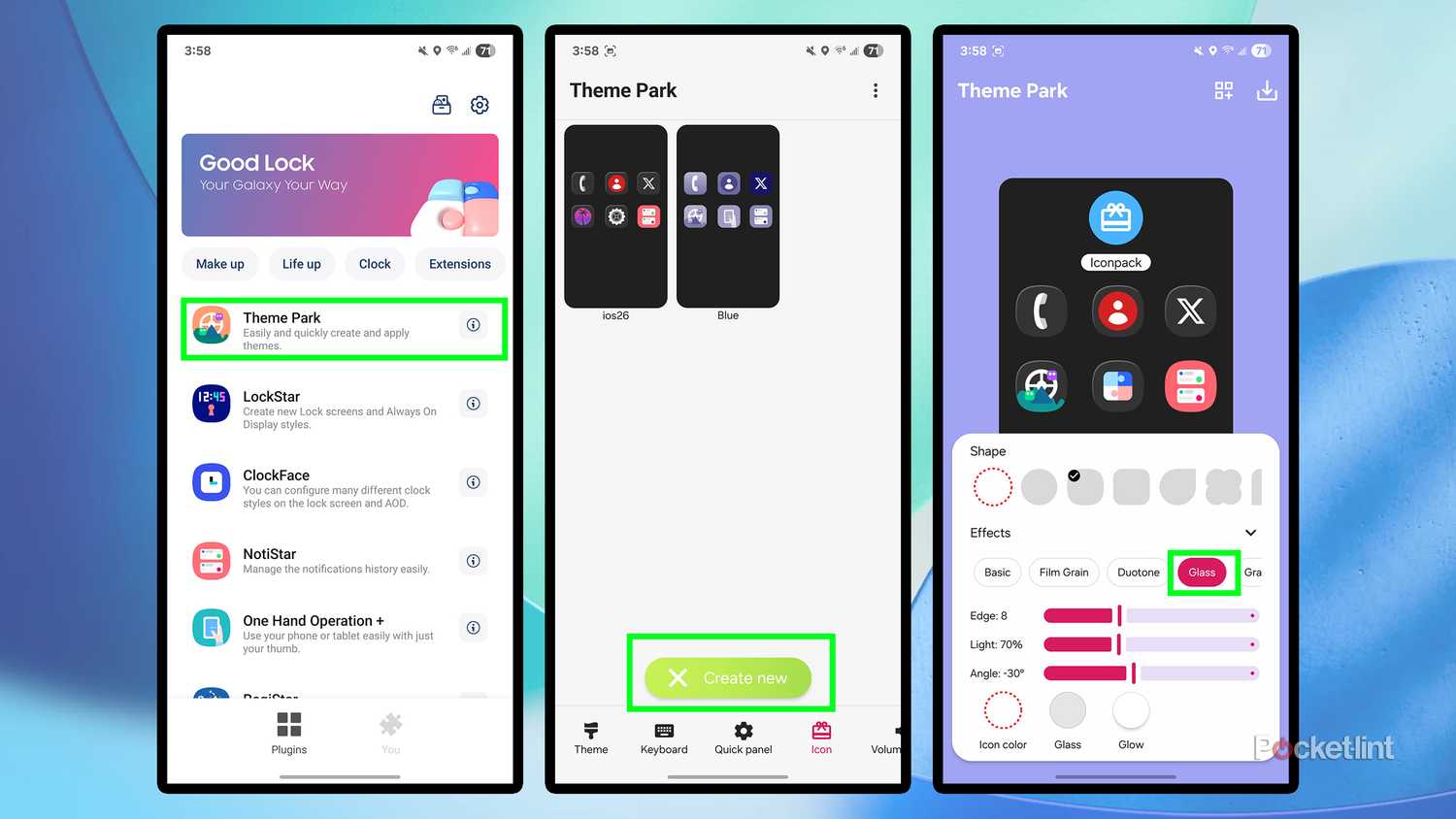 Samsung Good Lock app, Theme Park module.