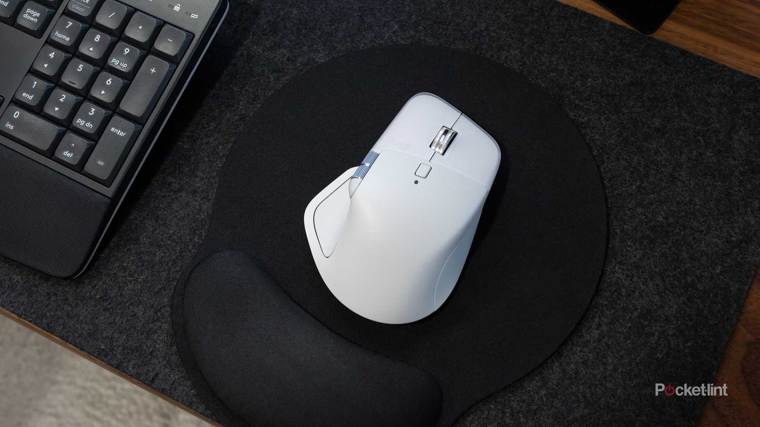Logitech's MX Master 4 sitting on a mousepad
