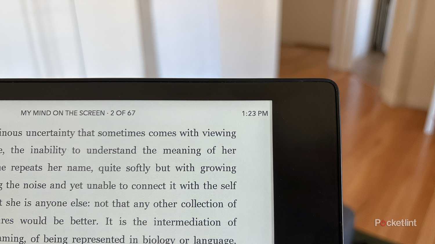 The top right corner of a Kobo Elipsa 2E displaying the current time.