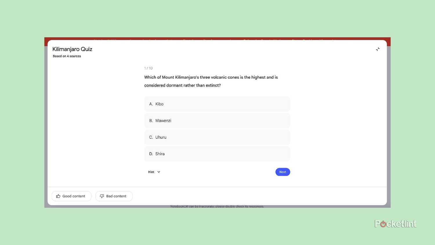 notebooklm quiz feature