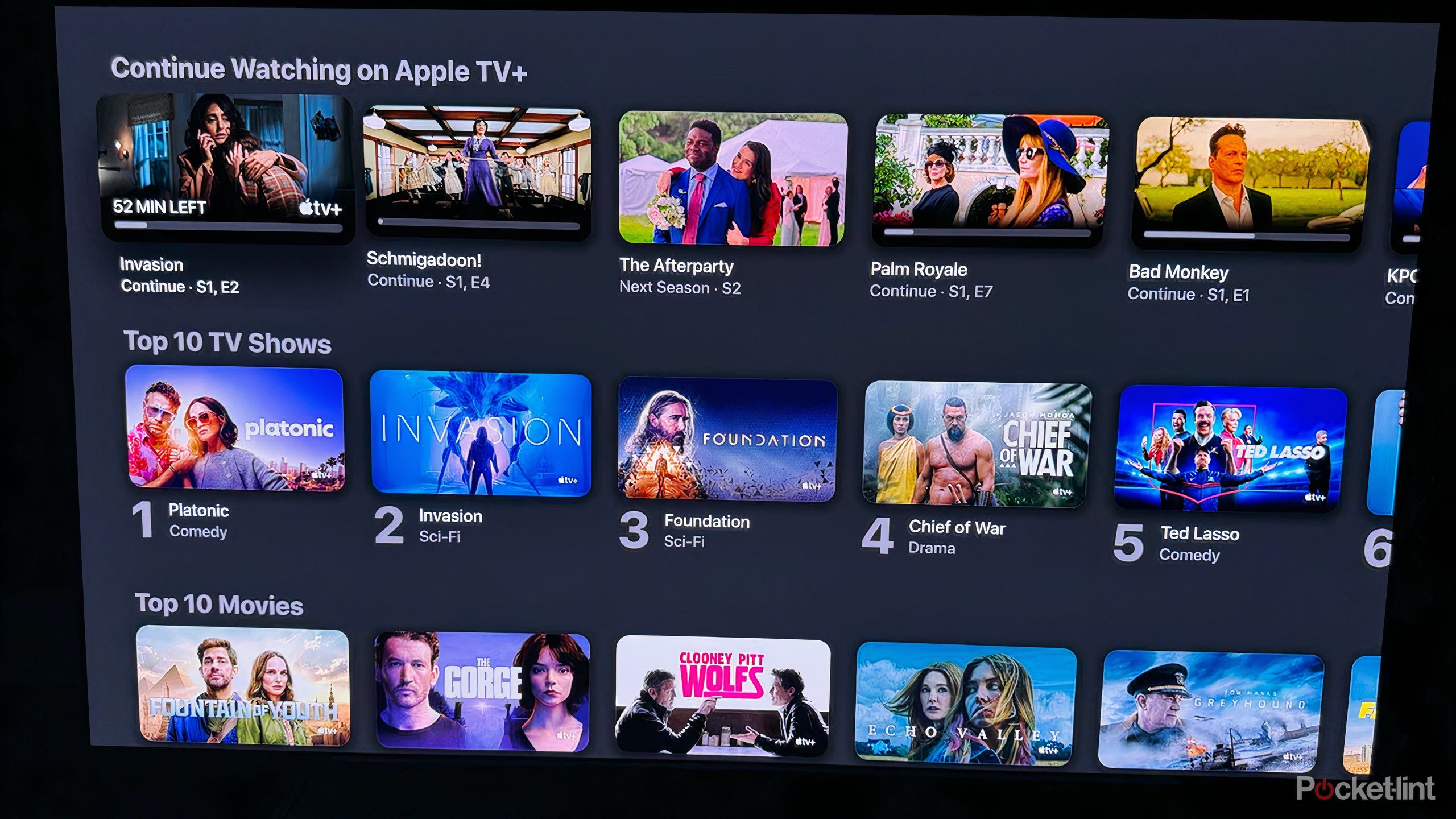 Apple TV+ on Samsung OLED S90F smart TV.