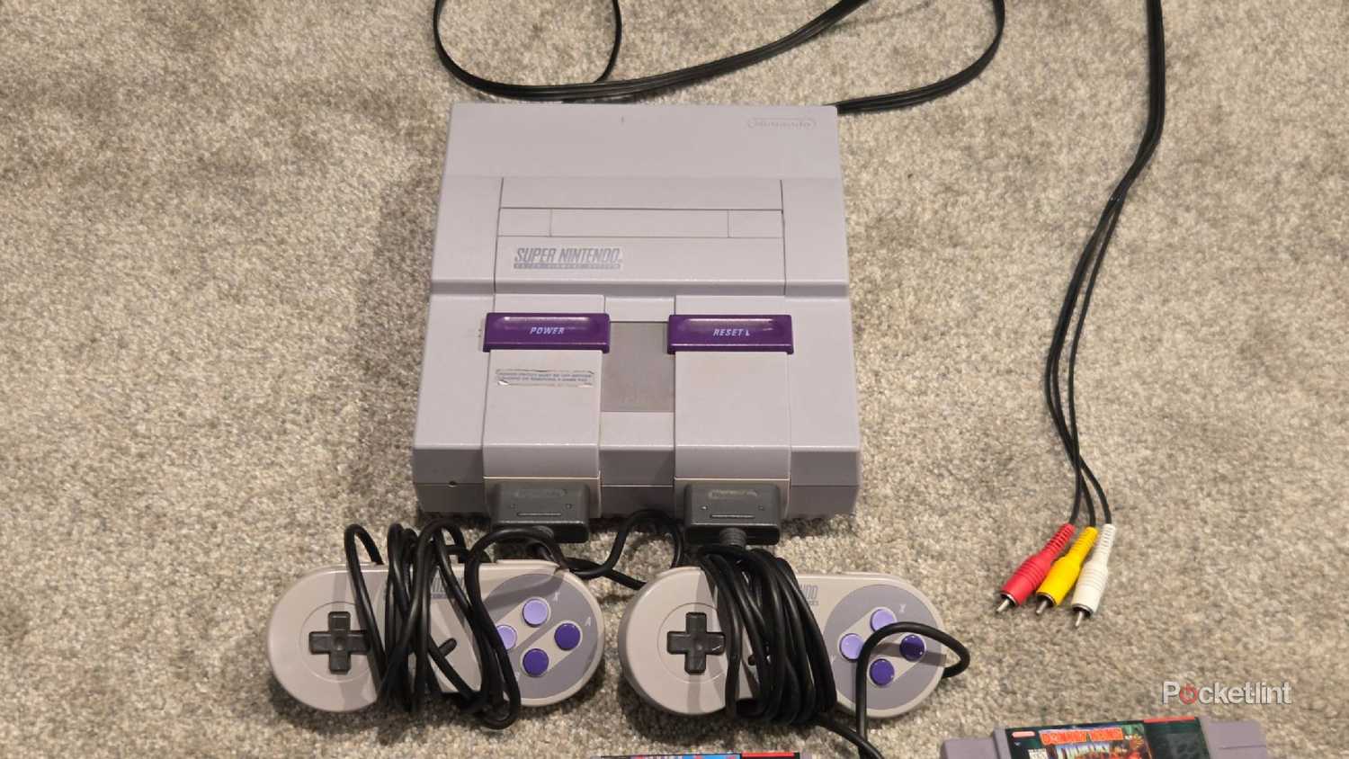 Super Nintendo snes and controllers and cables