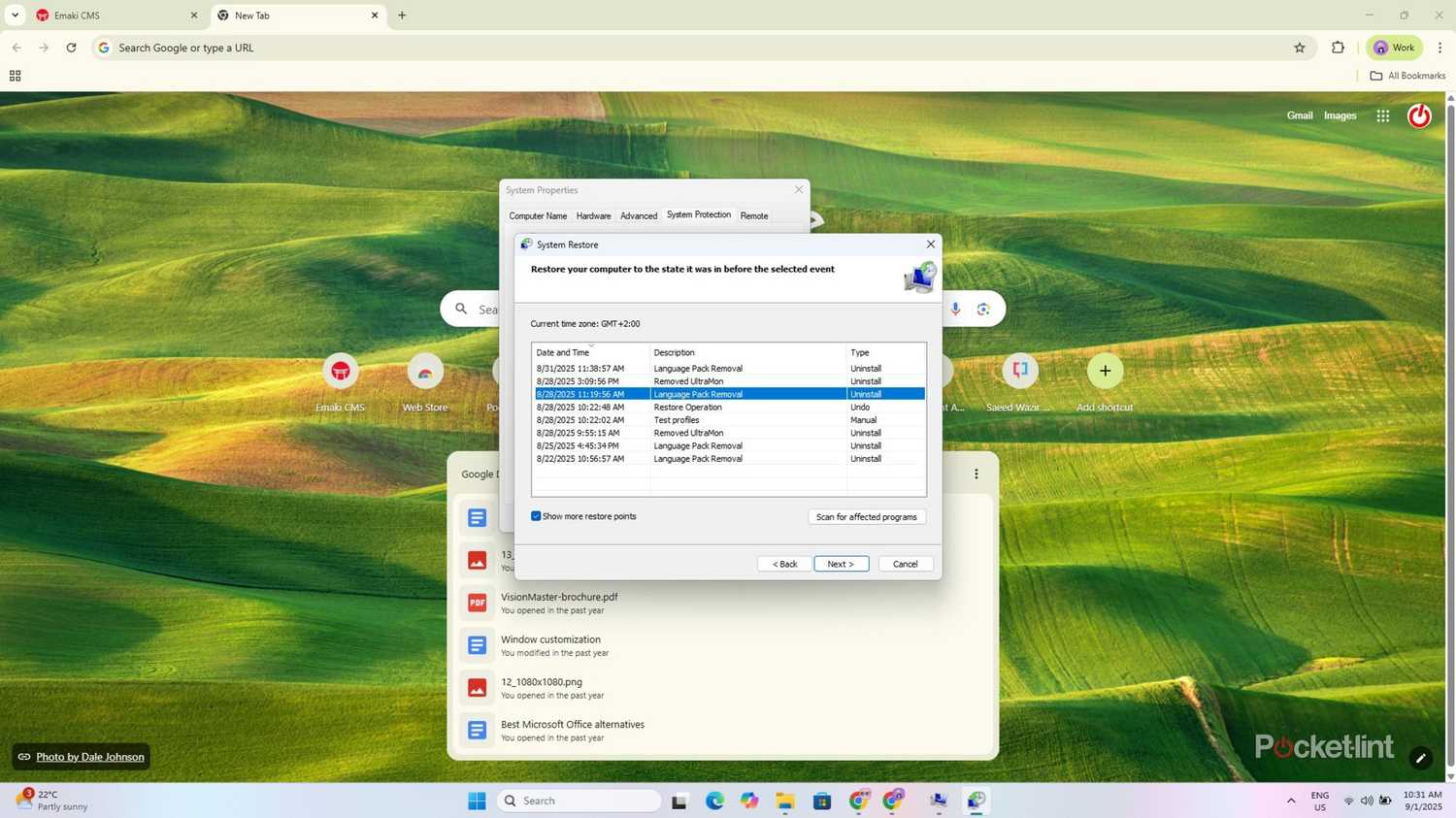 Windows 11 System restore.