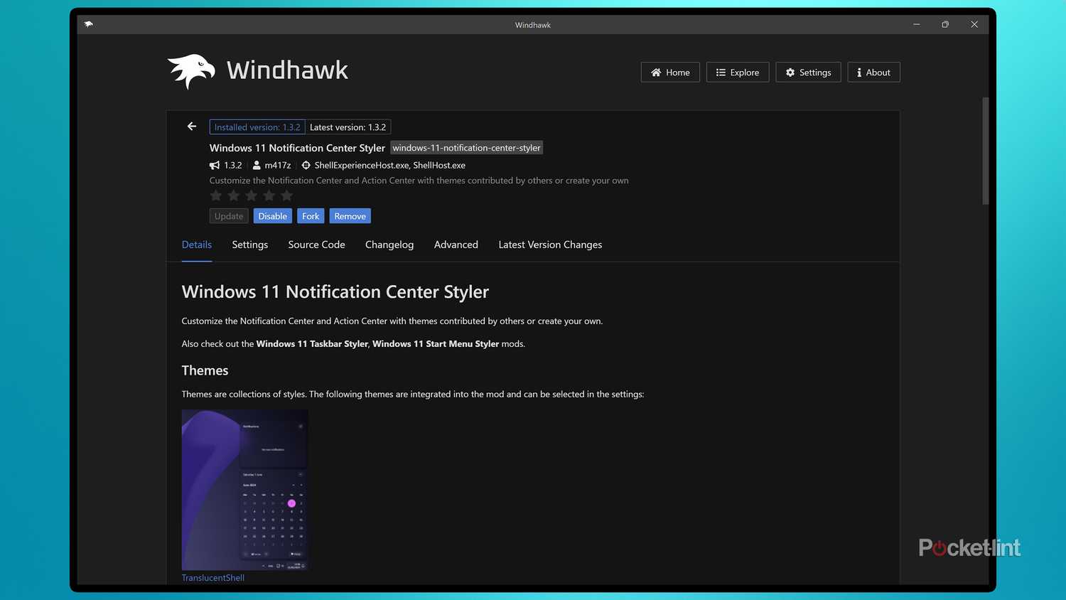 Windhawk notification center.